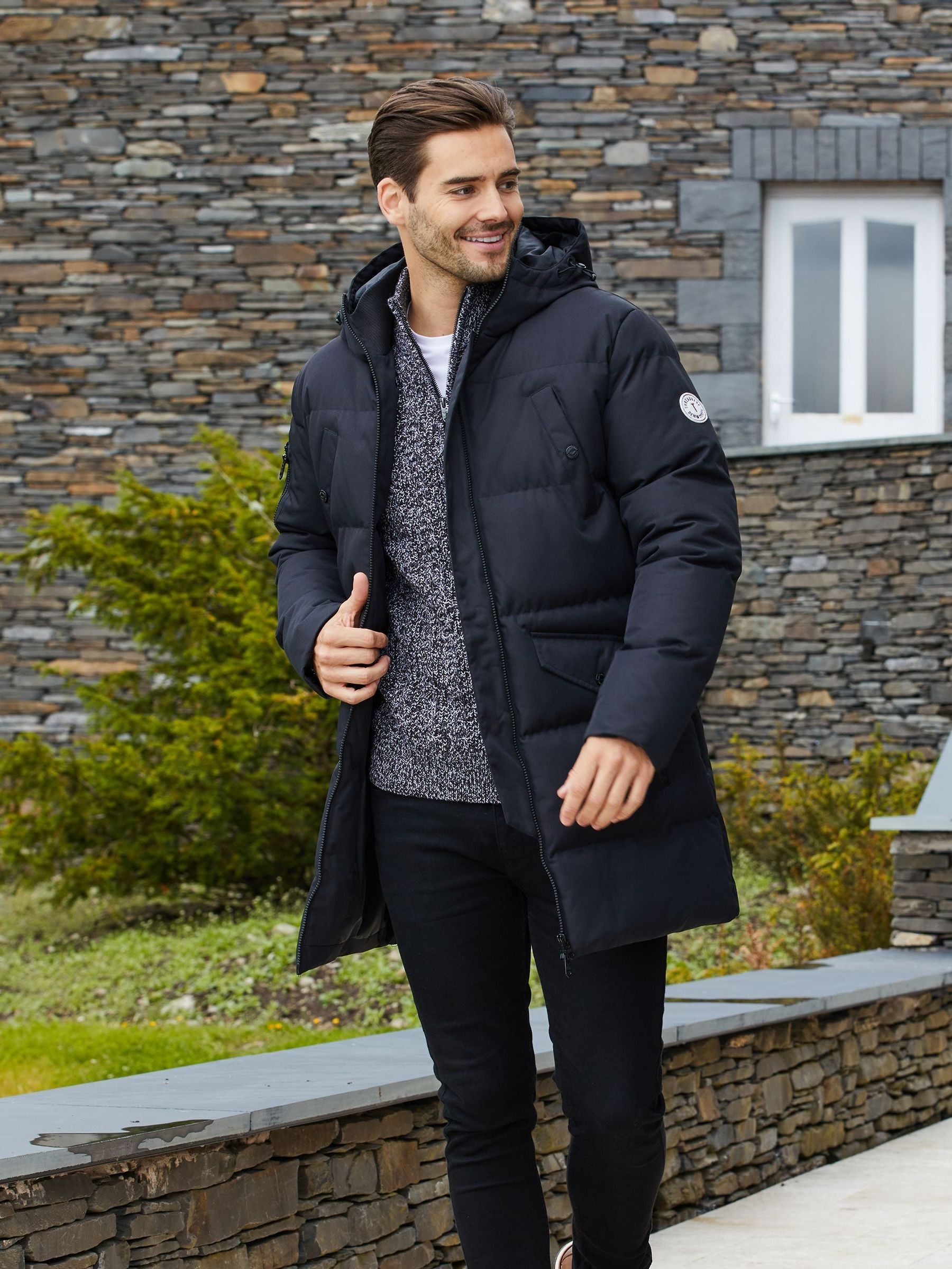 Threadbare parka coat top