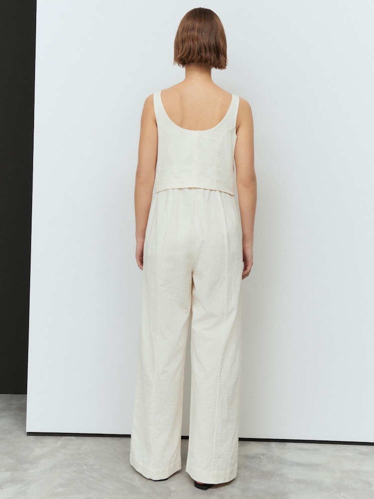 Natural 100% Cotton Sleeveless Waistcoat Jumpsuit - Image 2 of 5