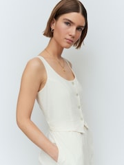 Natural 100% Cotton Sleeveless Waistcoat Jumpsuit - Image 4 of 5