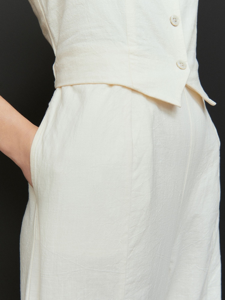 Natural 100% Cotton Sleeveless Waistcoat Jumpsuit - Image 5 of 5