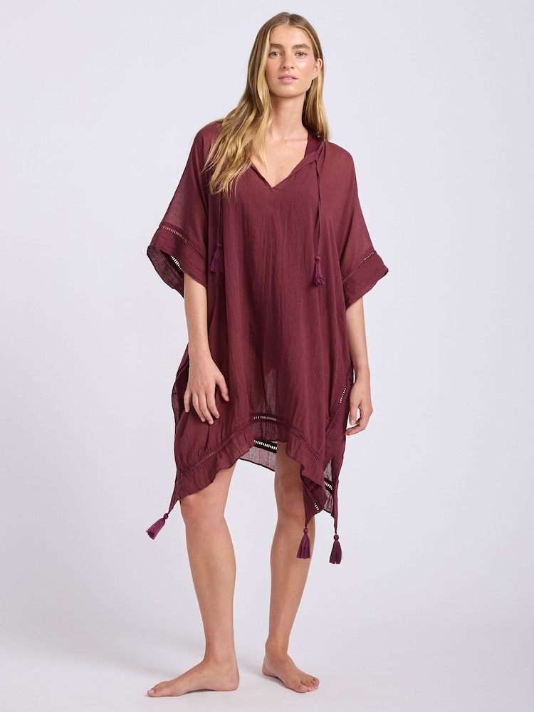 Seafolly Purple Crinklegauze Crinkle Gauze Kaftan - Image 1 of 3