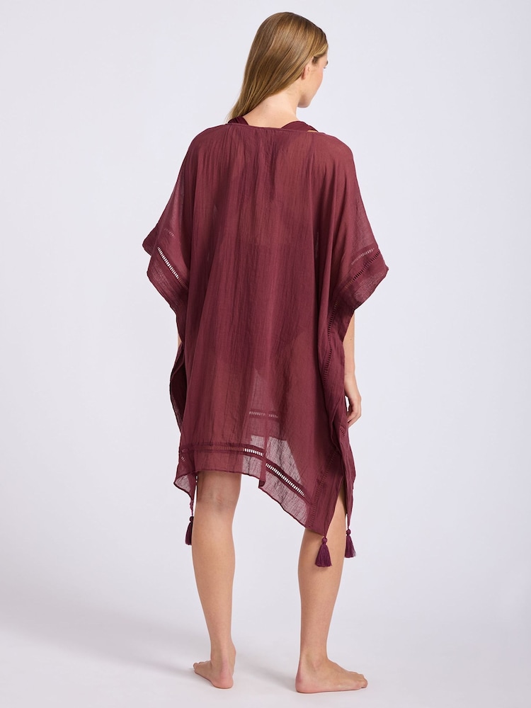 Seafolly Purple Crinklegauze Crinkle Gauze Kaftan - Image 2 of 3