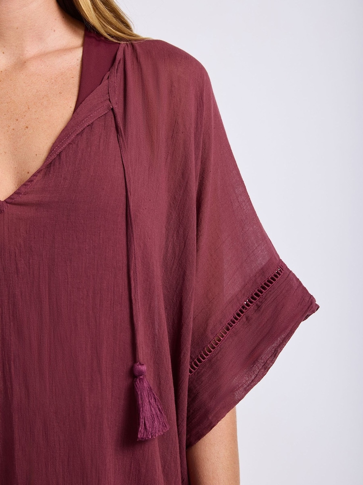 Seafolly Purple Crinklegauze Crinkle Gauze Kaftan - Image 3 of 3