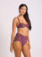 Seafolly Purple DolceDot Ruched Band High Waist Bikini - Image 2 of 4