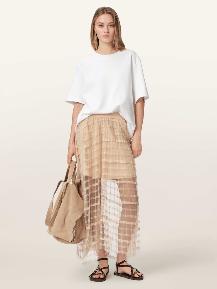 AllSaints Pink Celia Skirt - Image 2 of 5 AllSaints Pink Celia Skirt - Image 2 of 5