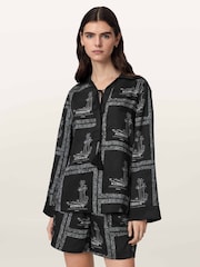 AllSaints Black Lettie Shirt - Image 1 of 6