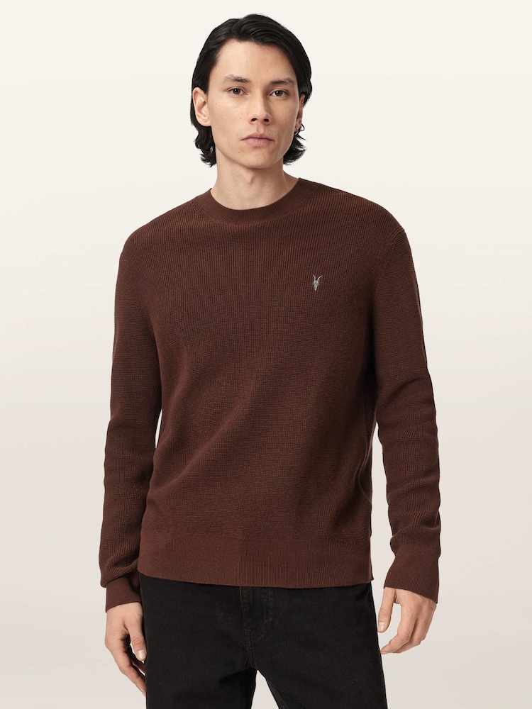 AllSaints Brown Aspen Crew Jumper - Image 1 of 6