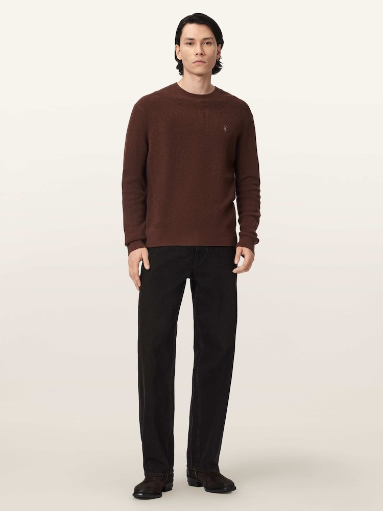 AllSaints Brown Aspen Crew Jumper - Image 2 of 6