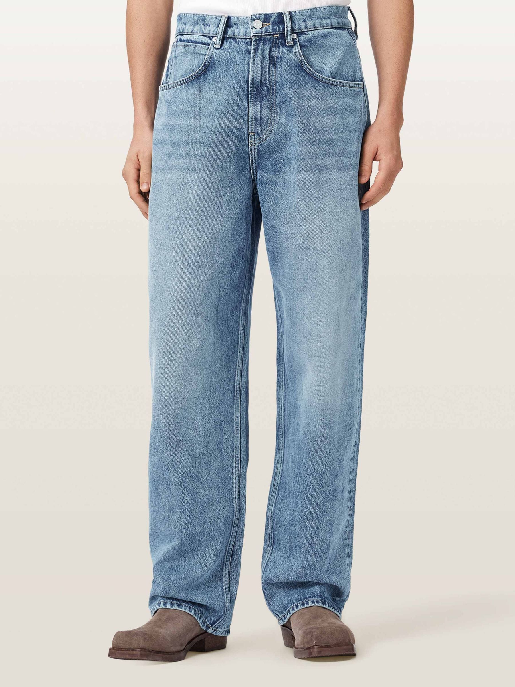 Buy AllSaints Blue Rivet Slouch Jeans from Next USA