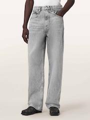 AllSaints Grey Rivet Slouch Jeans - Image 1 of 8