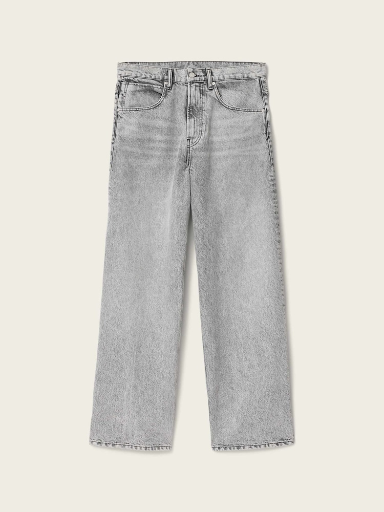 AllSaints Grey Rivet Slouch Jeans - Image 8 of 8