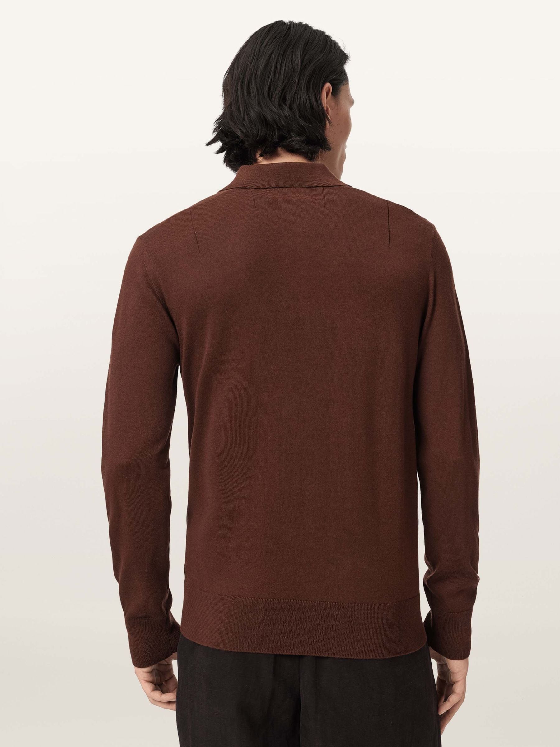 Buy AllSaints Brown Mode Merino Ls Polo Shirt from Next USA