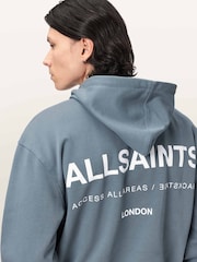 AllSaints Blue Backstage Over The Head Hoodie - Image 3 of 7