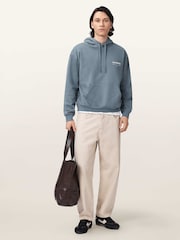 AllSaints Blue Backstage Over The Head Hoodie - Image 6 of 7