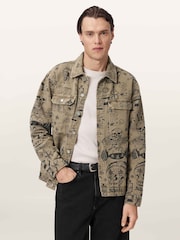 AllSaints Brown Sherb Canvas Shacket - Image 1 of 7