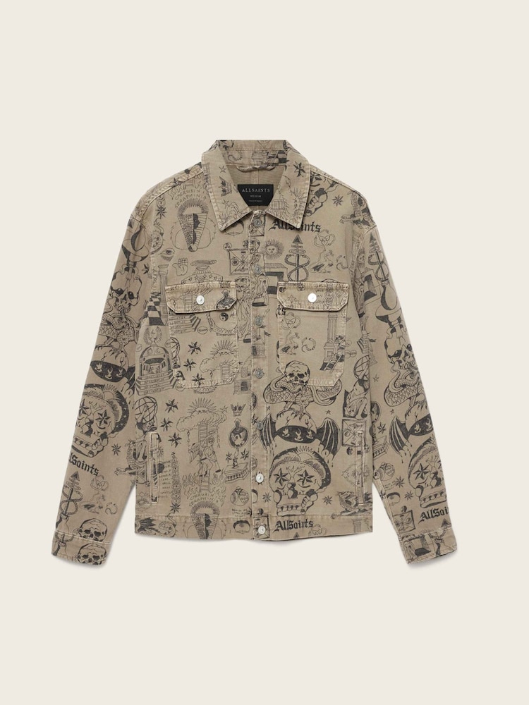 AllSaints Brown Sherb Canvas Shacket - Image 7 of 7
