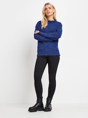 PixieGirl Petite Royal Blue Chenille High Neck Jumper - Image 2 of 5