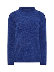 PixieGirl Petite Royal Blue Chenille High Neck Jumper - Image 5 of 5