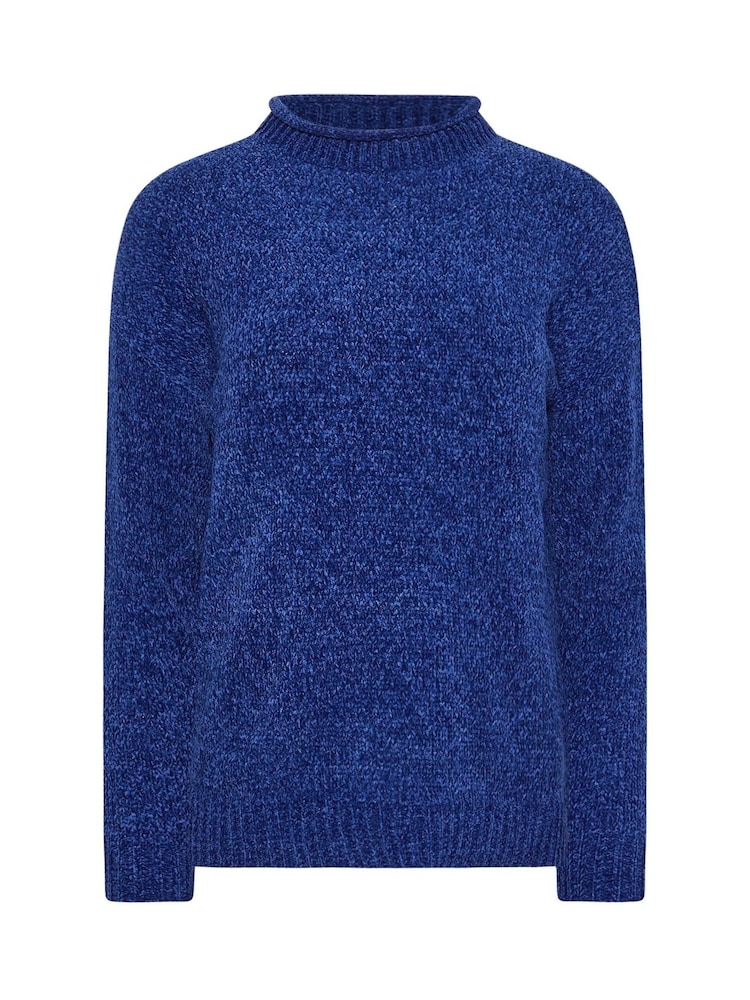 PixieGirl Petite Royal Blue Chenille High Neck Jumper - Image 5 of 5