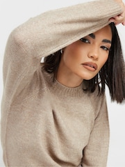 PixieGirl Petite Brown Crew Neck Raglan Jumper - Image 4 of 5
