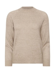 PixieGirl Petite Brown Crew Neck Raglan Jumper - Image 5 of 5