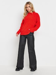 PixieGirl Petite Red Chenille High Neck Jumper - Image 3 of 5