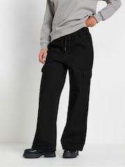 PixieGirl Petite Black Blk Pull On 100% Cotton Cargo Jeans - Image 2 of 5