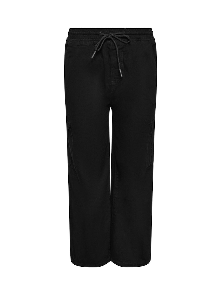 PixieGirl Petite Black Blk Pull On 100% Cotton Cargo Jeans - Image 5 of 5
