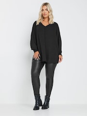 Yours Curve Pleat Front Shirred Cuff Blouse - Image 2 of 5