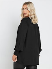 Yours Curve Pleat Front Shirred Cuff Blouse - Image 3 of 5