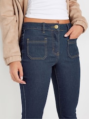 PixieGirl Petite Blue Indigo Patch Pkt Kick Flare Jean - Image 3 of 5