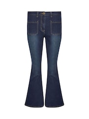 PixieGirl Petite Blue Indigo Patch Pkt Kick Flare Jean - Image 5 of 5