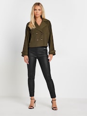 PixieGirl Petite Black Blk Coated PU Zip Skinny Jean - Image 5 of 6