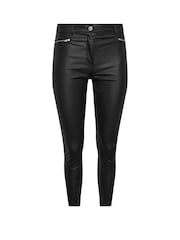 PixieGirl Petite Black Blk Coated PU Zip Skinny Jean - Image 6 of 6