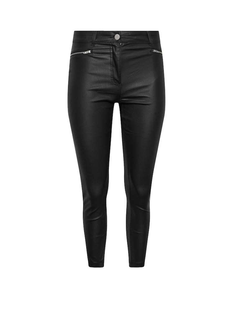PixieGirl Petite Black Blk Coated PU Zip Skinny Jean - Image 6 of 6