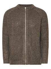 PixieGirl Petite Brown Knitted Bomber Jacket - Image 5 of 5