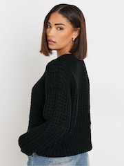 PixieGirl Petite Black Waffle Knit Jumper - Image 3 of 5