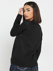 PixieGirl Petite Black Crew Neck Raglan Jumper - Image 3 of 5