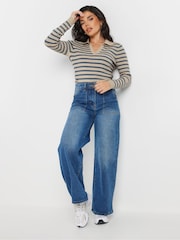 PixieGirl Petite Blue Collar Stripe Jumper - Image 2 of 5