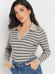 PixieGirl Petite Blue Collar Stripe Jumper - Image 4 of 5