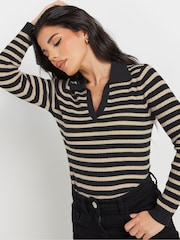 PixieGirl Petite Black Collar Stripe Jumper - Image 4 of 5