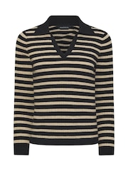 PixieGirl Petite Black Collar Stripe Jumper - Image 5 of 5