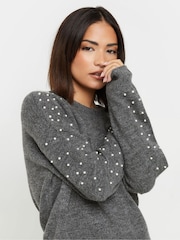 PixieGirl Petite Grey Pearl Jumper - Image 3 of 5
