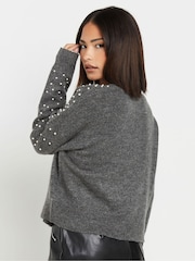 PixieGirl Petite Grey Pearl Jumper - Image 4 of 5