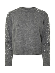 PixieGirl Petite Grey Pearl Jumper - Image 5 of 5
