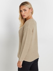 PixieGirl Petite Natural Waffle Knit Jumper - Image 3 of 5