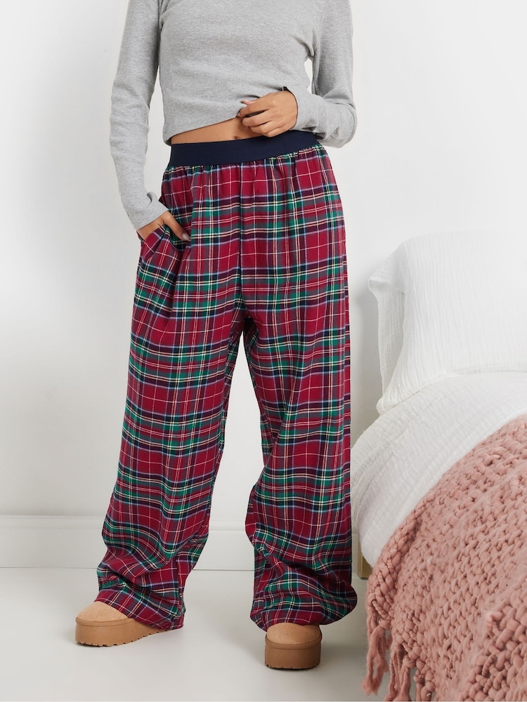 PixieGirl Petite Red Check Pyjamas Trousers - Image 2 of 5