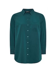 Yours Curve Blue Diamante Trickle Sleeve Shirt - Image 5 of 5