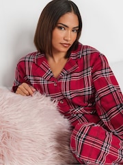 PixieGirl Petite Red 100% Cotton Check Pyjamas Set - Image 4 of 5