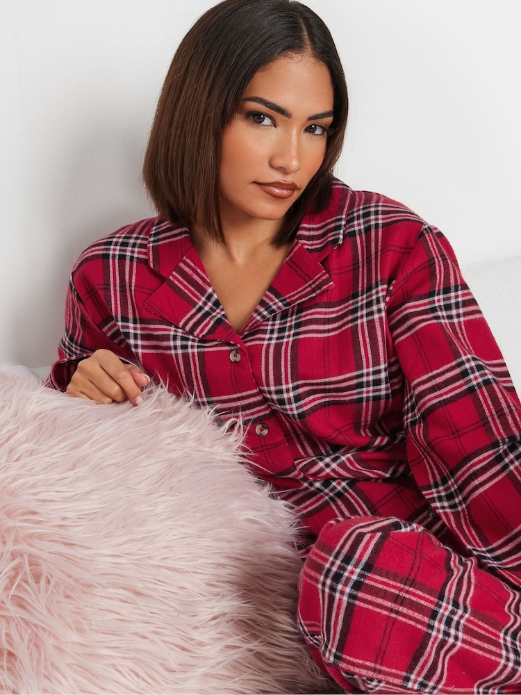 PixieGirl Petite Red 100% Cotton Check Pyjamas Set - Image 4 of 5